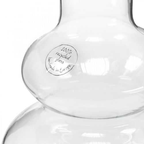 Article Vase en verre vase à fleurs rond vase décoratif verre clair Ø16cm H23cm