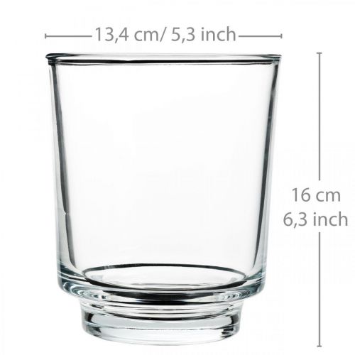 Floristik24 Jardinière orchidée verre avec socle clair H16cm Ø13.4cm