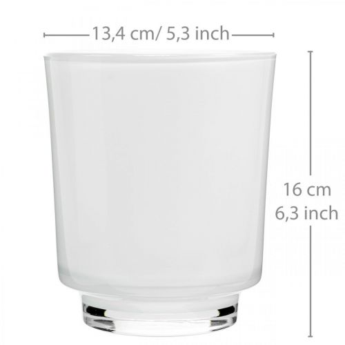 Floristik24 Jardinière orchidée verre blanc H16cm Ø13.4cm