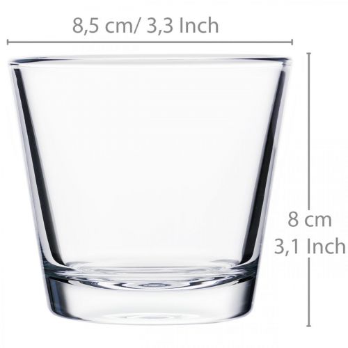 Floristik24 Vase en verre clair Ø8,5cm H8cm 6pcs