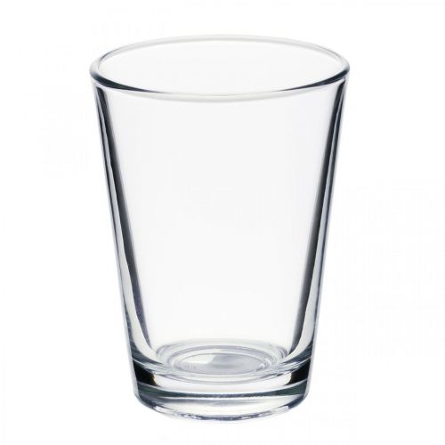 Vase en verre transparent Ø8cm H11cm pour décoration de table