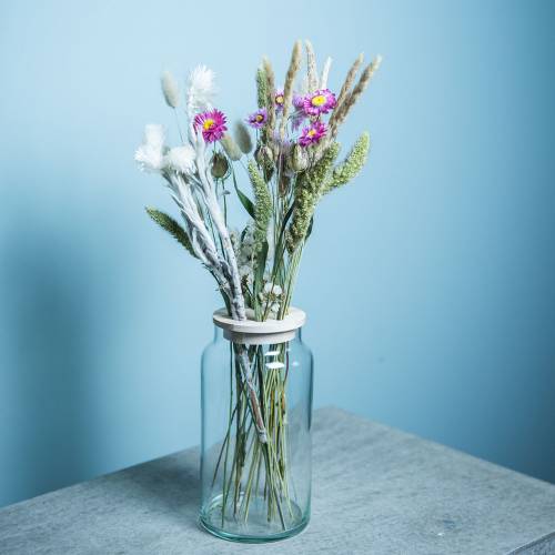 Article Vase en verre avec couvercle Vase décoratif avec couvercle perforé Disposer les fleurs