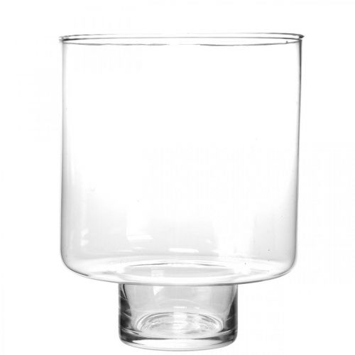 Floristik24 Vase en verre avec pied ROY décoration verre lanterne Ø16cm H20cm
