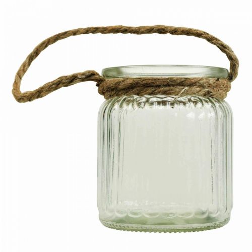 Floristik24 Vase en verre pour lanterne suspendue corde de verre Ø8cm H9cm