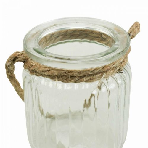 Floristik24 Vase en verre pour lanterne suspendue corde de verre Ø8cm H9cm