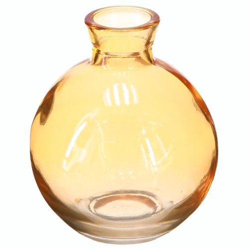 Mini vases en verre bombés déco Orange Ø7,5cm 9cm 6pcs