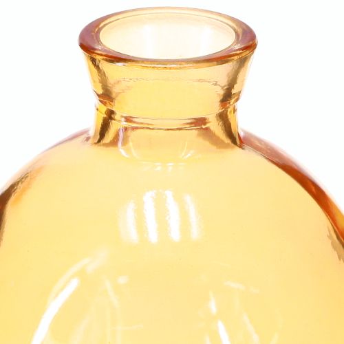 Article Vases en verre bulbeux mini vases décoratifs orange Ø7,5cm H9cm 6 pcs