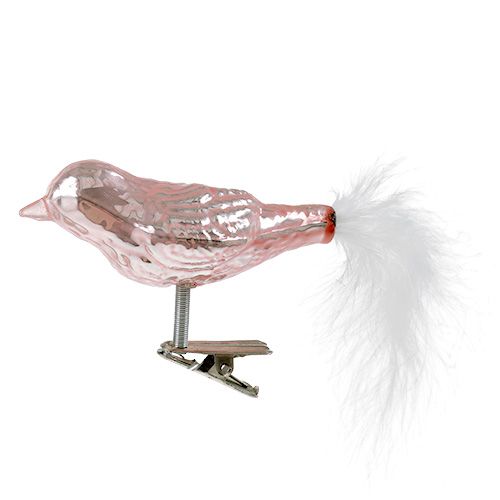 Floristik24 Oiseau en verre au clip type 8cm. 3st
