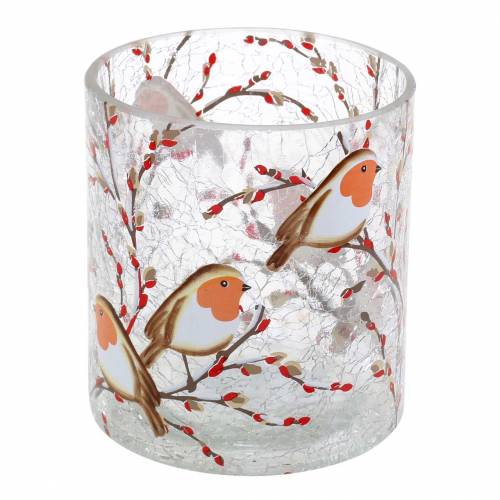 Floristik24 Lanterne Robin Crackle Clair Ø9cm H10cm