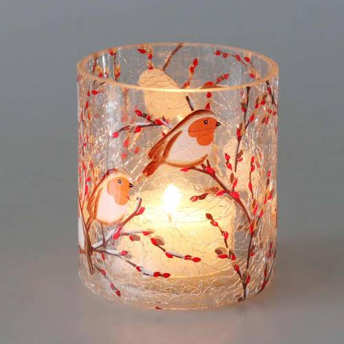 Floristik24 Lanterne Robin Crackle Clair Ø9cm H10cm