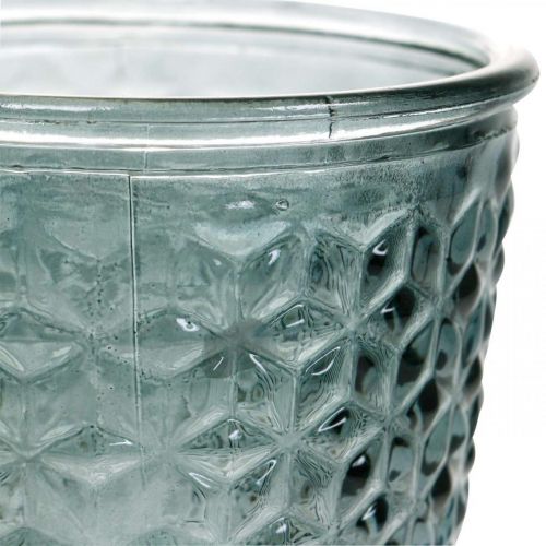 Floristik24 Lanterne avec pied, tasse en verre, verre décoratif gris Ø10cm H18,5cm