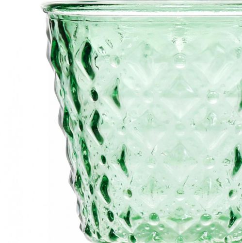 Floristik24 Lanterne en verre Ø11,5cmH15,5cm turquoise