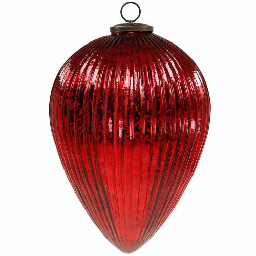 Décoration de Noël à suspendre en verre au robinet géant rouge 27cm