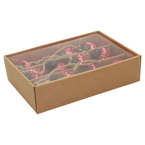 Article Guirlande de cônes en verre décoration de sapin de Noël décoration suspendue rouge 120cm