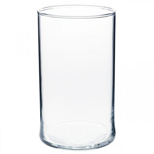 Vase en verre clair cylindrique Ø12cm H20cm