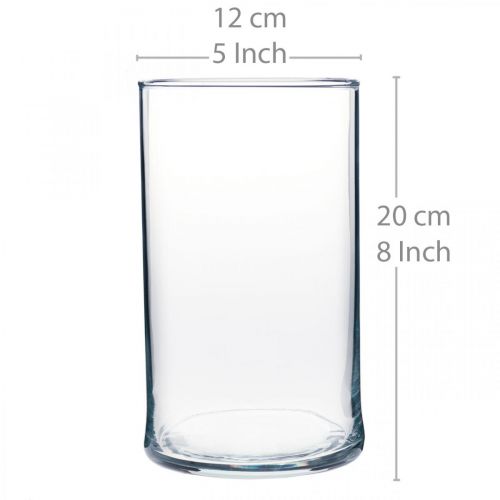 Article Vase en verre transparent cylindrique Ø12cm H20cm
