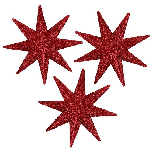 Floristik24 Étoile pailletée rouge Ø5cm 20 pcs