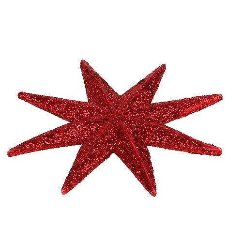 Floristik24 Étoile pailletée rouge Ø5cm 20 pcs