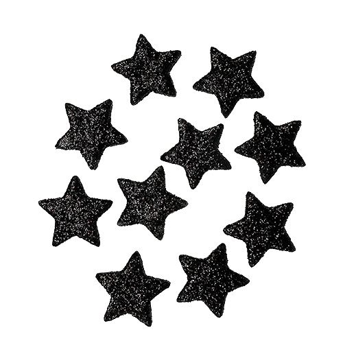 Étoile scintillante noire 2.5cm 100pcs