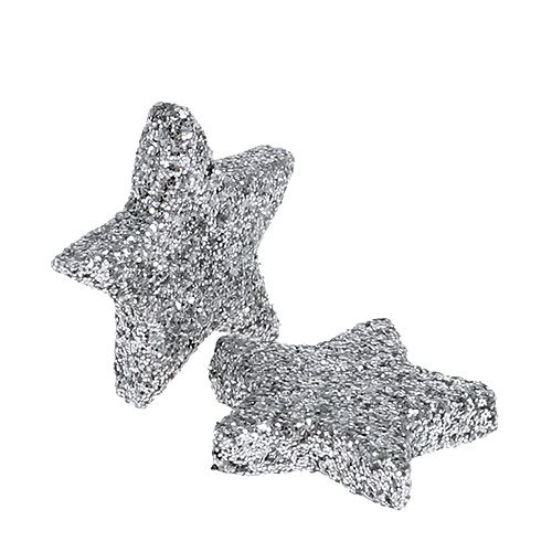 Article Étoile scintillante argent Ø2,5cm 96 pcs