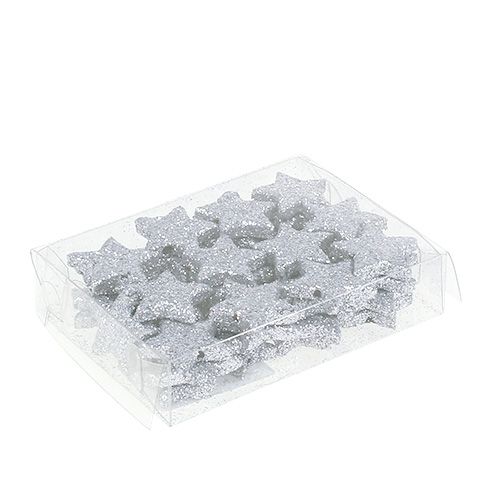 Article Étoile scintillante argent Ø2,5cm 96 pcs