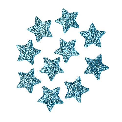 Floristik24 Étoile scintillante turquoise 2.5cm 100pcs