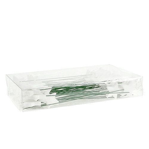 Floristik24 Paillettes étoiles sur fil blanc 4cm L22cm 60pcs