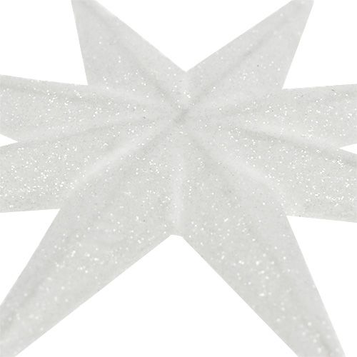 Article Étoile scintillante blanc 10cm 12 pcs
