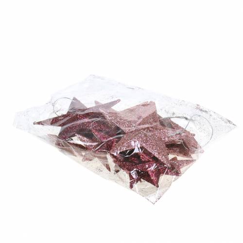 Article Mélange rose étoiles scintillantes 9,5/5cm 18 pcs