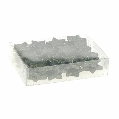 Floristik24 Étoile pailletée vert 2,5cm 48 pcs
