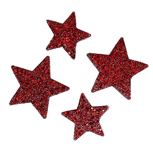 Floristik24 Etoiles à paillettes pour étendre Bordeaux 4-5cm 40pcs