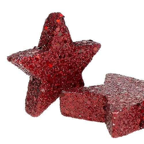 Floristik24 Etoiles à paillettes pour étendre Bordeaux 4-5cm 40pcs