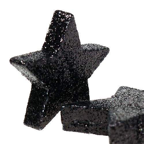 Glitter Stars Noir 4-5cm 40pcs | Floristik24.be