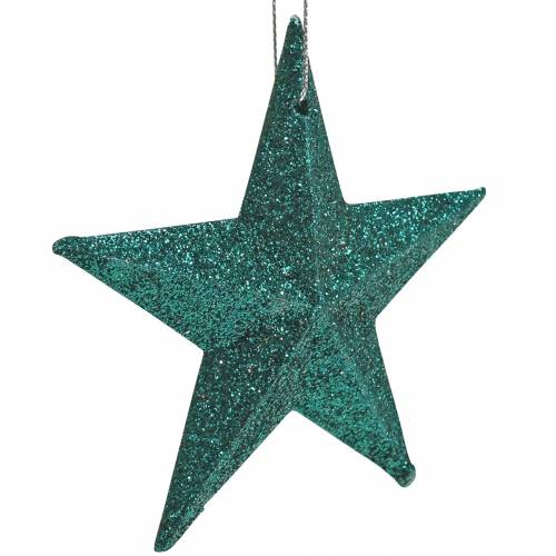 Article Set d'étoiles scintillantes cintres décoratifs et décorations à disperser émeraude, vert clair 9 cm/5 cm 18 pièces