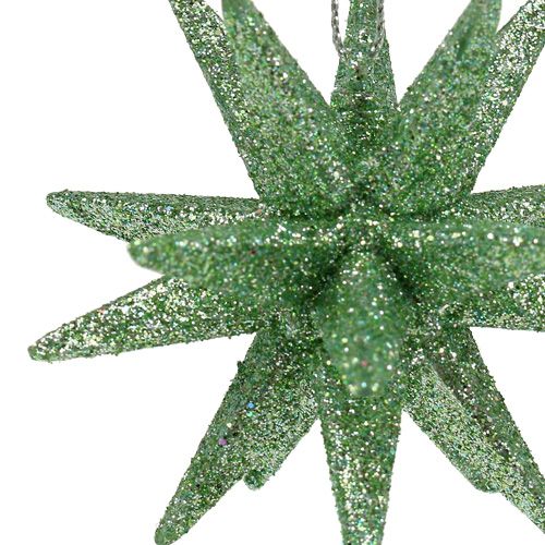 Étoiles scintillantes vert menthe 7,5cm 8pcs