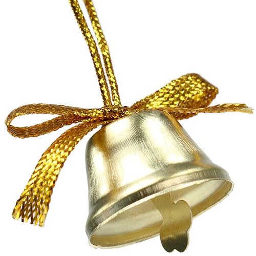 Floristik24 Cloche dorée 2.5cm 12pcs