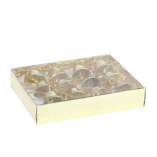 Floristik24 Cloche dorée 2.5cm 12pcs