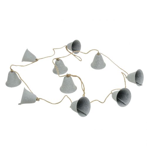 Guirlande décorative avec cloches Gris 6cm