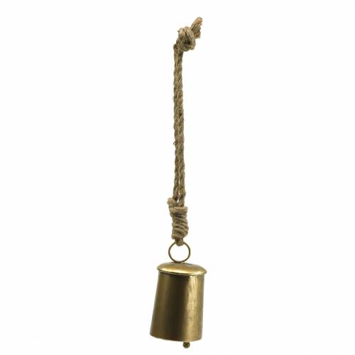 Floristik24 Cloche à suspendre en métal couleur laiton Ø7cm H12.5cm
