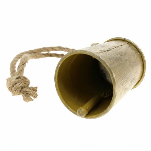 Floristik24 Cloche à suspendre en métal couleur laiton Ø7cm H12.5cm