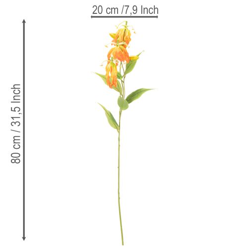 Fleurs artificielles Gloriosa orange à longues tiges pour vases, 80 cm, lot de 3 | Floristik24.be