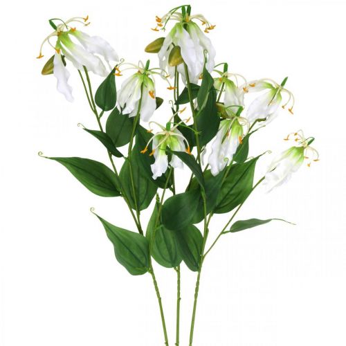 Article Lys artificiel, décoration florale, plante artificielle, fleur en soie blanche L82cm 3pcs