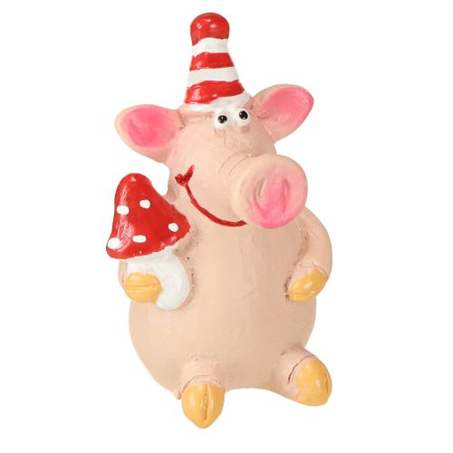 Floristik24 Décoration Cochon Porte-Bonheur Cochon avec Porte-Bonheur 5cm 6pcs