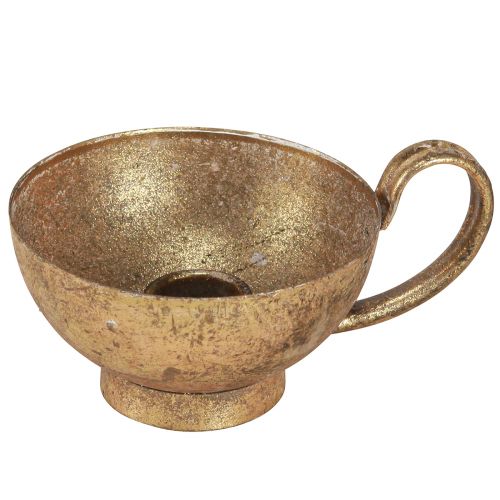Floristik24 Décoration coupe dorée avec bougeoir or antique Ø10cm H6,5cm