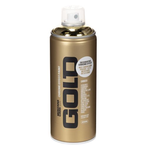 Peinture décorative en aérosol effet chrome doré, Montana Cans 400 ml