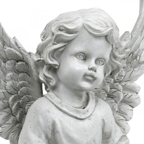 Floristik24 Tombe Ange Ange Figure Bain D'oiseau Décoration Tombe H26cm