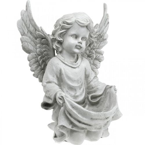 Floristik24 Tombe Ange Ange Figure Bain D'oiseau Décoration Tombe H26cm