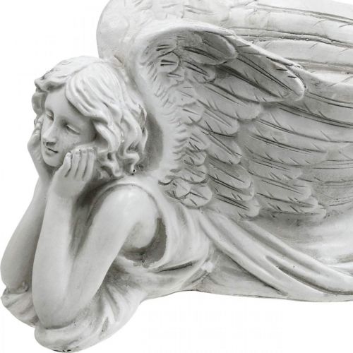 Floristik24 Ange funéraire avec bol à plantes Ange bain d&#39;oiseau couché 39×18×18cm
