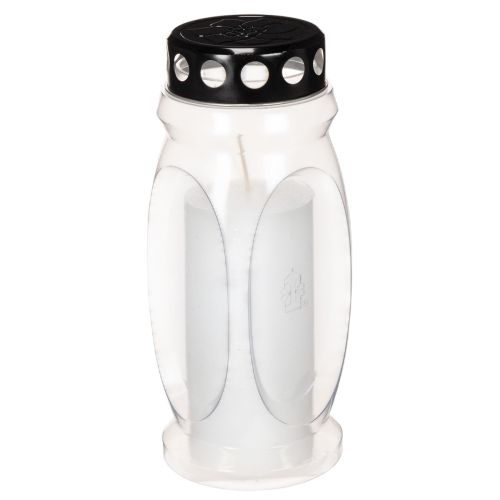 Lanterne funéraire à bougie avec couvercle noir 23 cm acheter | Floristik24.be