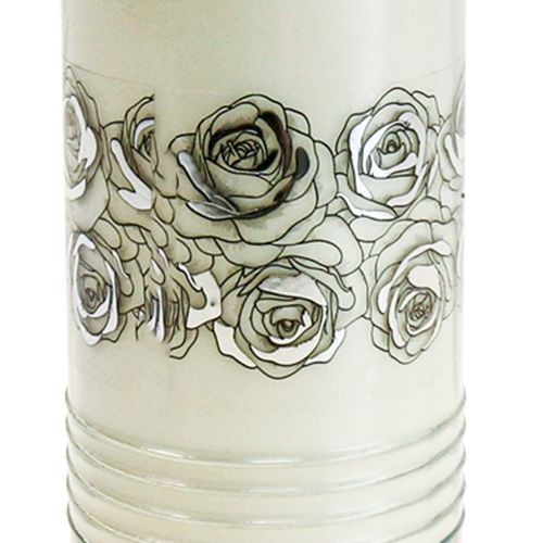 Article Bougies funéraires roses blanches lumière de deuil Ø7cm H23.5cm 100h 2pcs